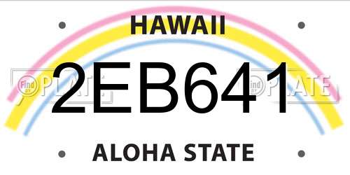 2EB641 Hawaii License Plate