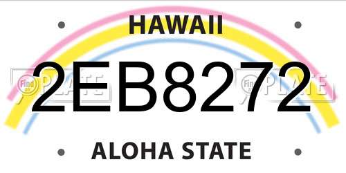 2EB8272 Hawaii License Plate