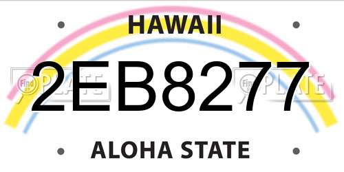 2EB8277 Hawaii License Plate