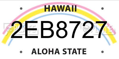 2EB8727 Hawaii License Plate