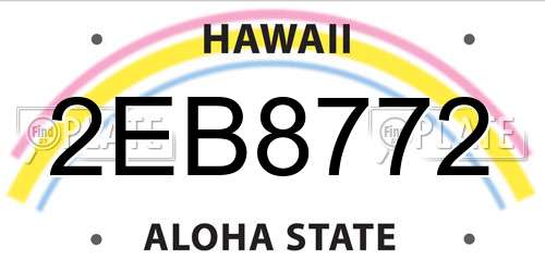 2EB8772 Hawaii License Plate