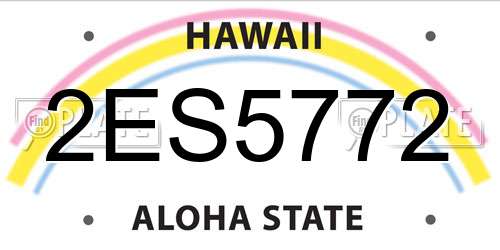 2ES5772 Hawaii License Plate