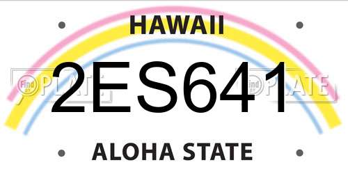 2ES641 Hawaii License Plate
