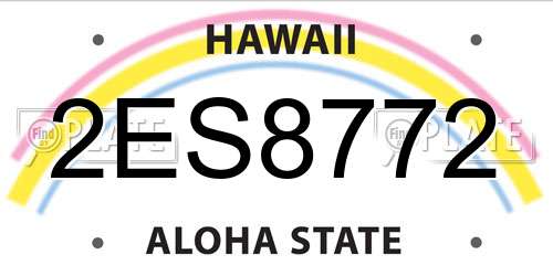 2ES8772 Hawaii License Plate