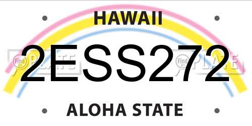 2ESS272 Hawaii License Plate