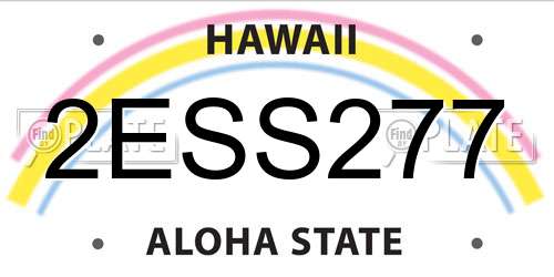2ESS277 Hawaii License Plate