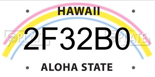 2F32B0 Hawaii License Plate