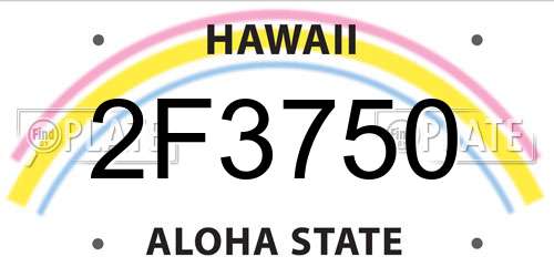 2F3750 Hawaii License Plate