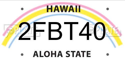 2FBT40 Hawaii License Plate