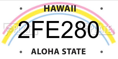 2FE280 Hawaii License Plate