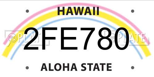 2FE780 Hawaii License Plate