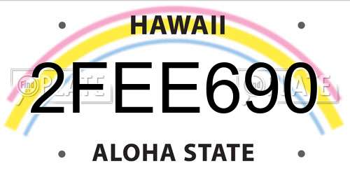 2FEE690 Hawaii License Plate