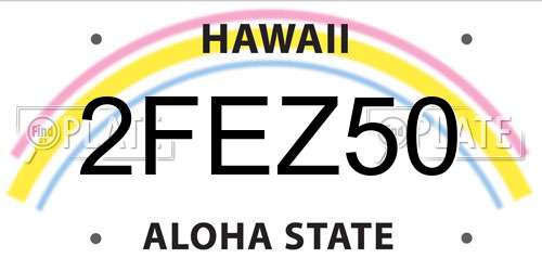 2FEZ50 Hawaii License Plate