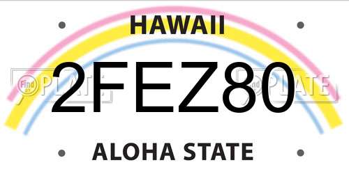 2FEZ80 Hawaii License Plate