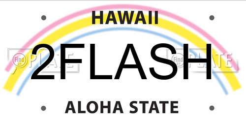 2FLASH Hawaii License Plate
