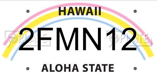 2FMN12 Hawaii License Plate
