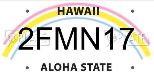 2FMN17 Hawaii License Plate
