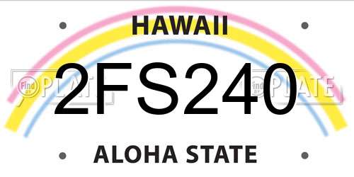 2FS240 Hawaii License Plate