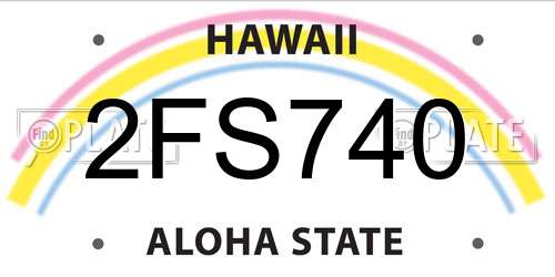 2FS740 Hawaii License Plate