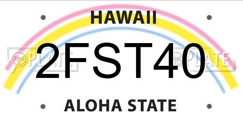 2FST40 Hawaii License Plate