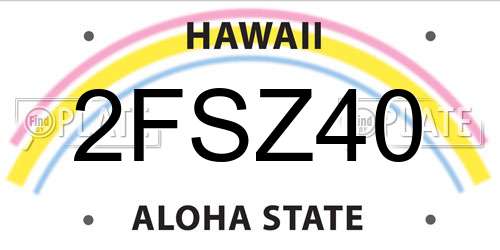 2FSZ40 Hawaii License Plate