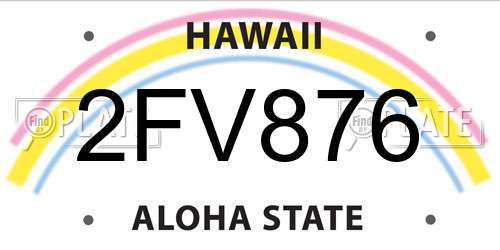 2FV876 Hawaii License Plate