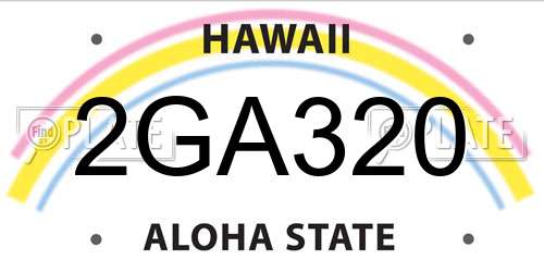 2GA320 Hawaii License Plate
