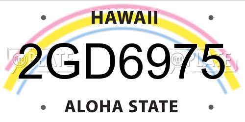 2GD6975 Hawaii License Plate