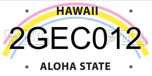 2GEC012 Hawaii License Plate