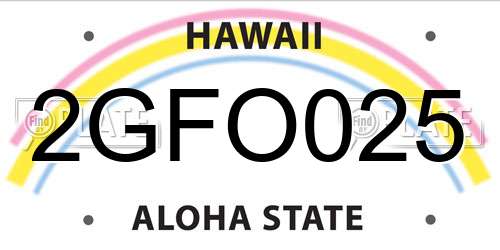 2GFO025 Hawaii License Plate
