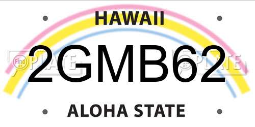 2GMB62 Hawaii License Plate
