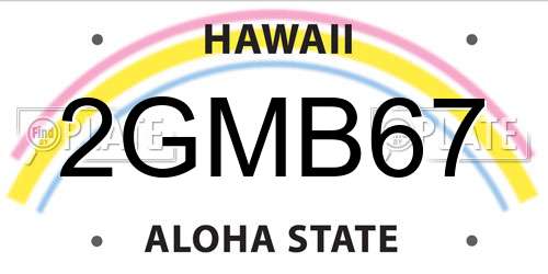 2GMB67 Hawaii License Plate
