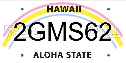 2GMS62 Hawaii License Plate