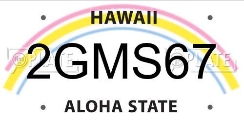 2GMS67 Hawaii License Plate