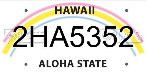 2HA5352 Hawaii License Plate