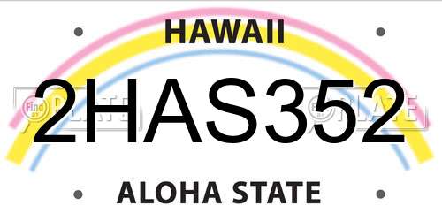 2HAS352 Hawaii License Plate