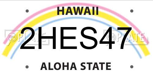 2HES47 Hawaii License Plate