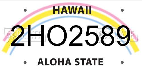 2HO2589 Hawaii License Plate