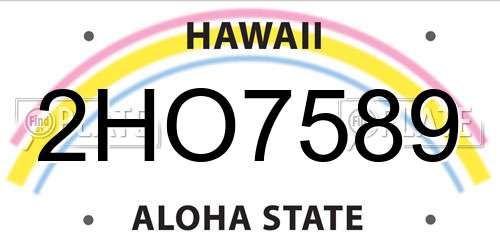 2HO7589 Hawaii License Plate