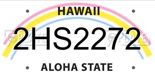 2HS2272 Hawaii License Plate