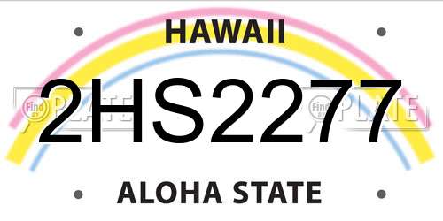 2HS2277 Hawaii License Plate