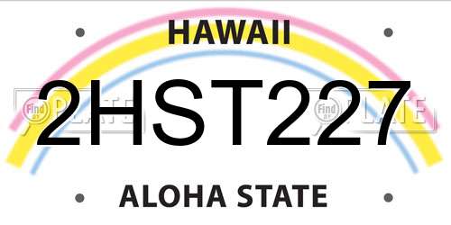 2HST227 Hawaii License Plate
