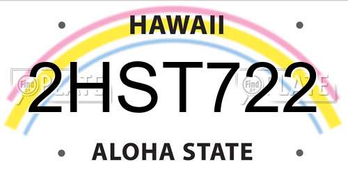 2HST722 Hawaii License Plate