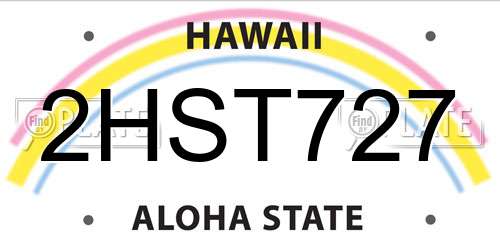 2HST727 Hawaii License Plate
