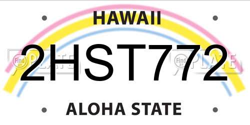 2HST772 Hawaii License Plate