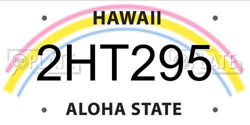 2HT295 Hawaii License Plate
