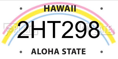 2HT298 Hawaii License Plate