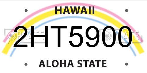 2HT5900 Hawaii License Plate