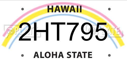 2HT795 Hawaii License Plate