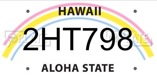 2HT798 Hawaii License Plate